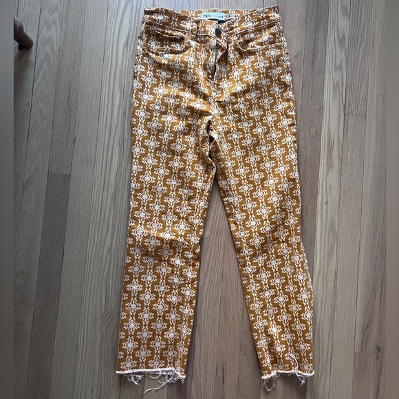 Zara printed boho yellow denim - Picture 5 of 5